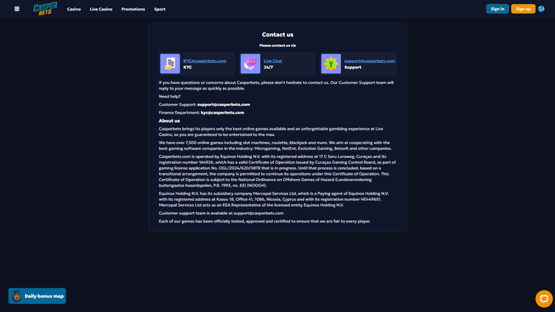 Thumbnail casper-bets support