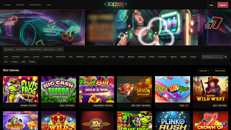 decode-casino lobby screenshot