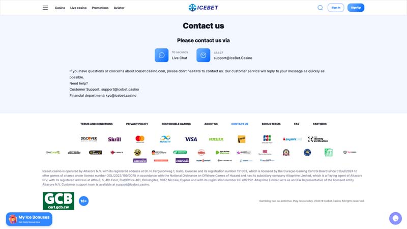 Thumbnail icebet support