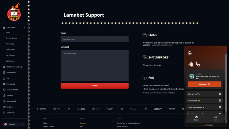 Thumbnail lamabet support