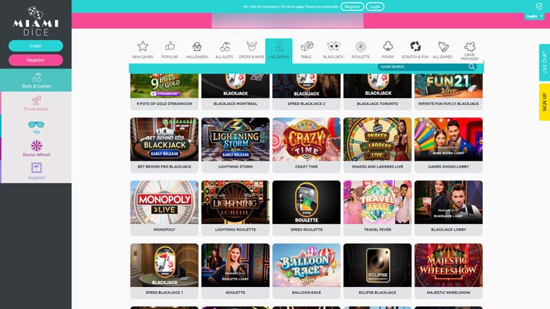 Thumbnail miami-dice-casino live