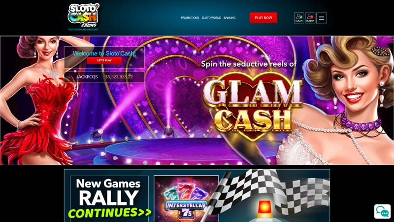 sloto-cash-casino lobby screenshot