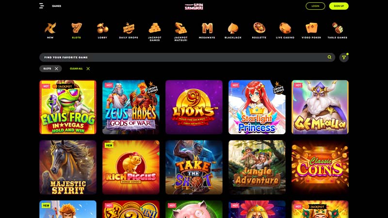 spin-samurai slots screenshot