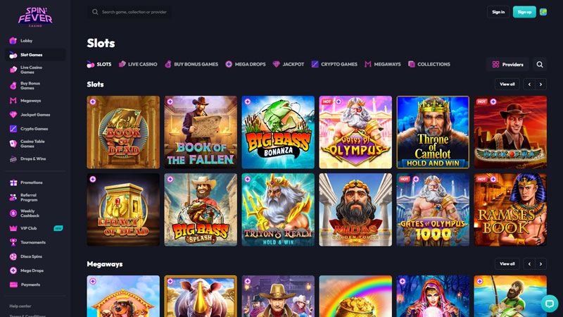spinfever slots screenshot