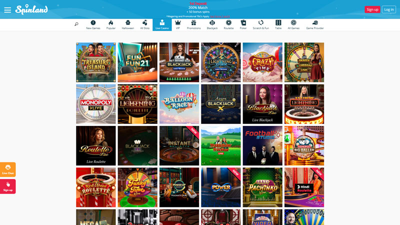 Thumbnail spinland-casino live