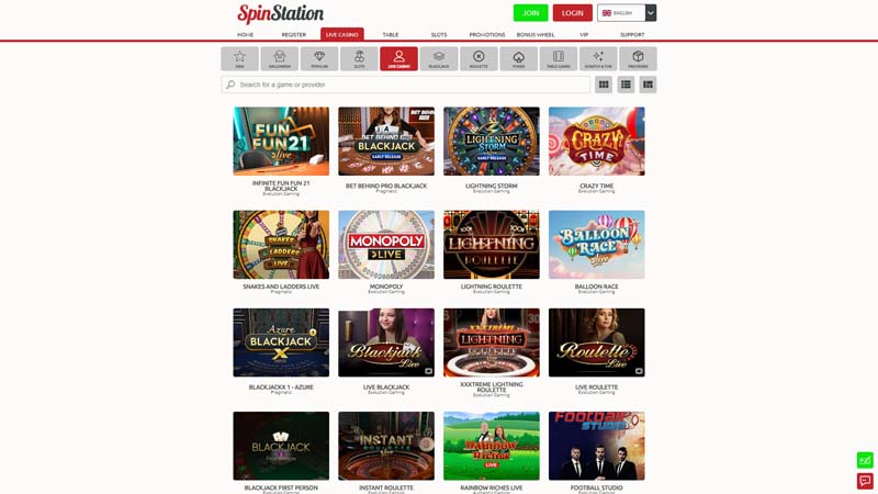 Thumbnail spinstation-x-casino live