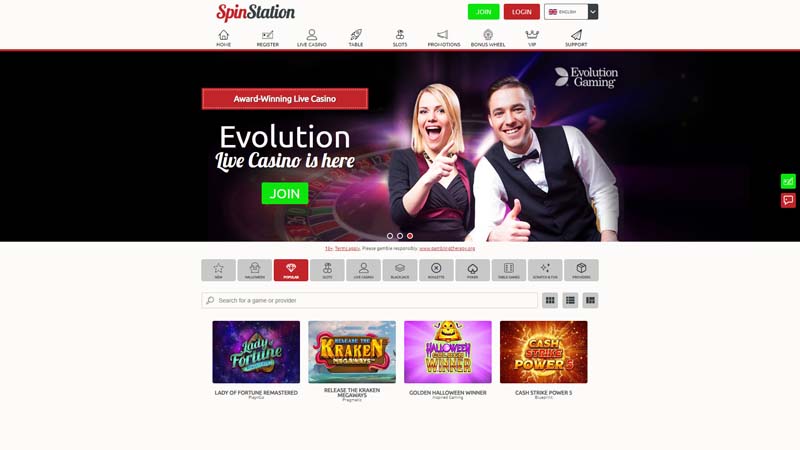 Thumbnail spinstation-x-casino lobby