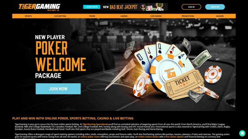 tigergaming lobby screenshot