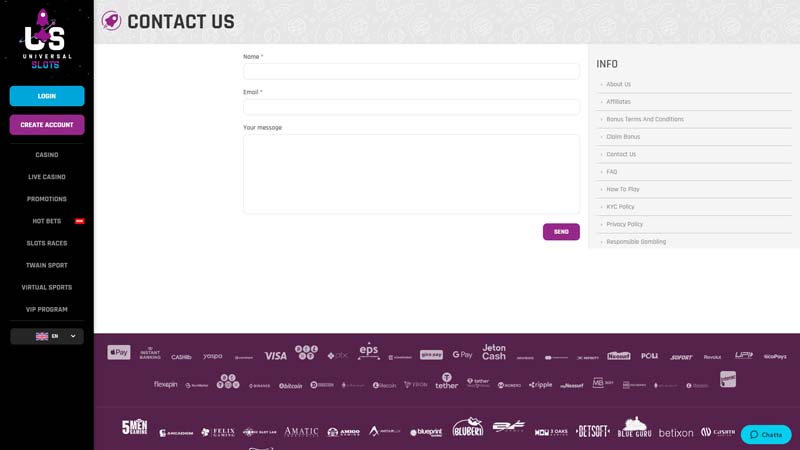 Thumbnail universal-slots-casino support